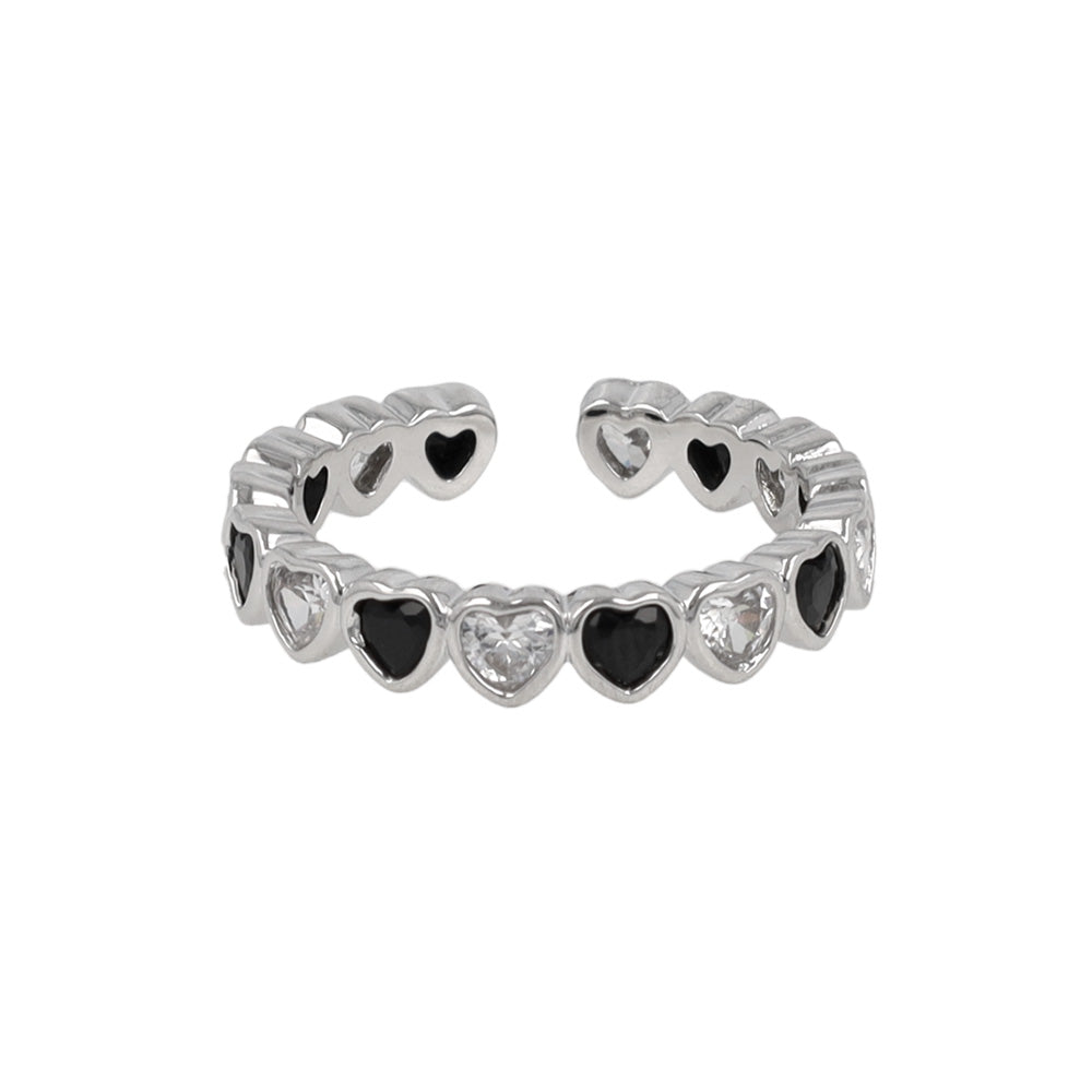 Sparkling CZ Heart Open Ring
