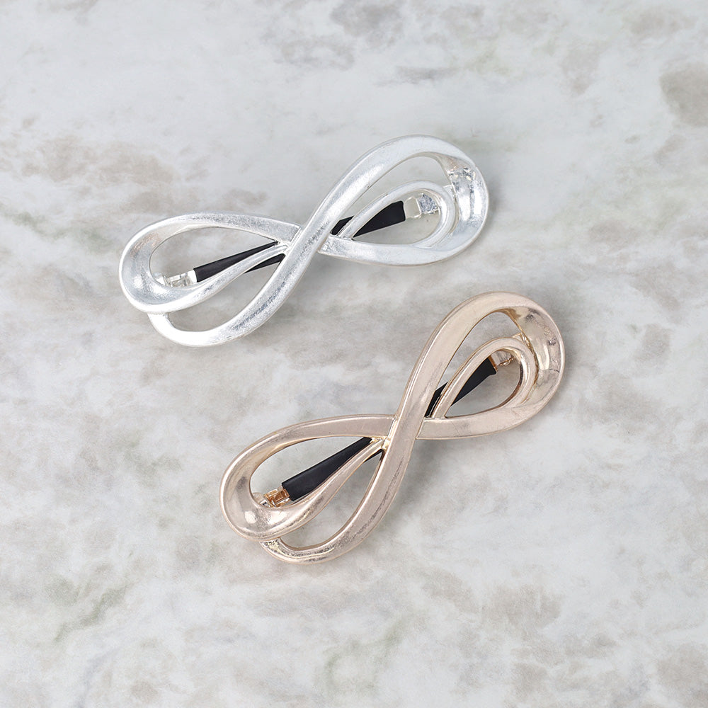 Sculptural Infinity Ribbon Barrette - osewaya