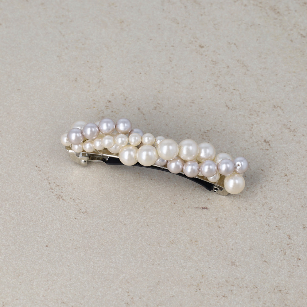 Bubble Glass Pearl Hair Barrette - osewaya