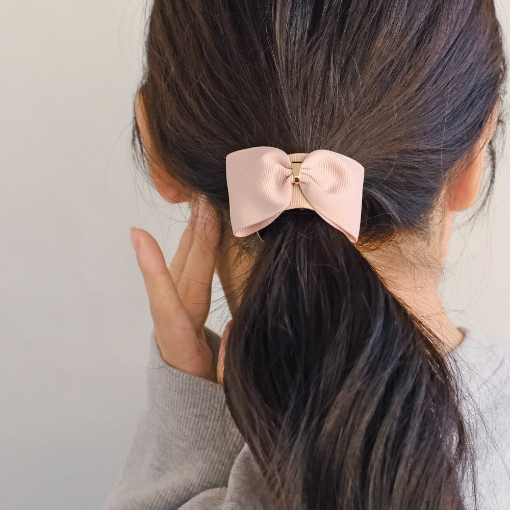 Grosgrain Bow Snap Band Pony Hook