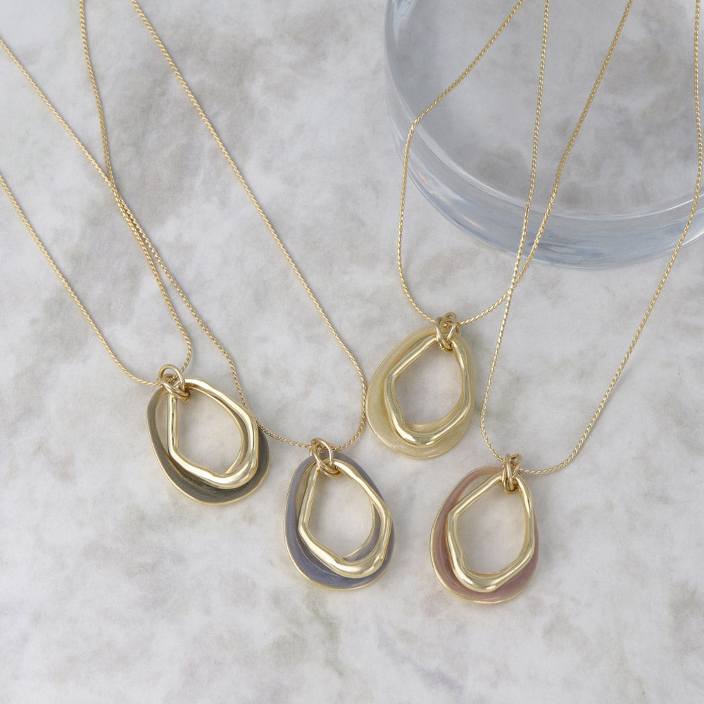 Double Open Oval Drop Necklace