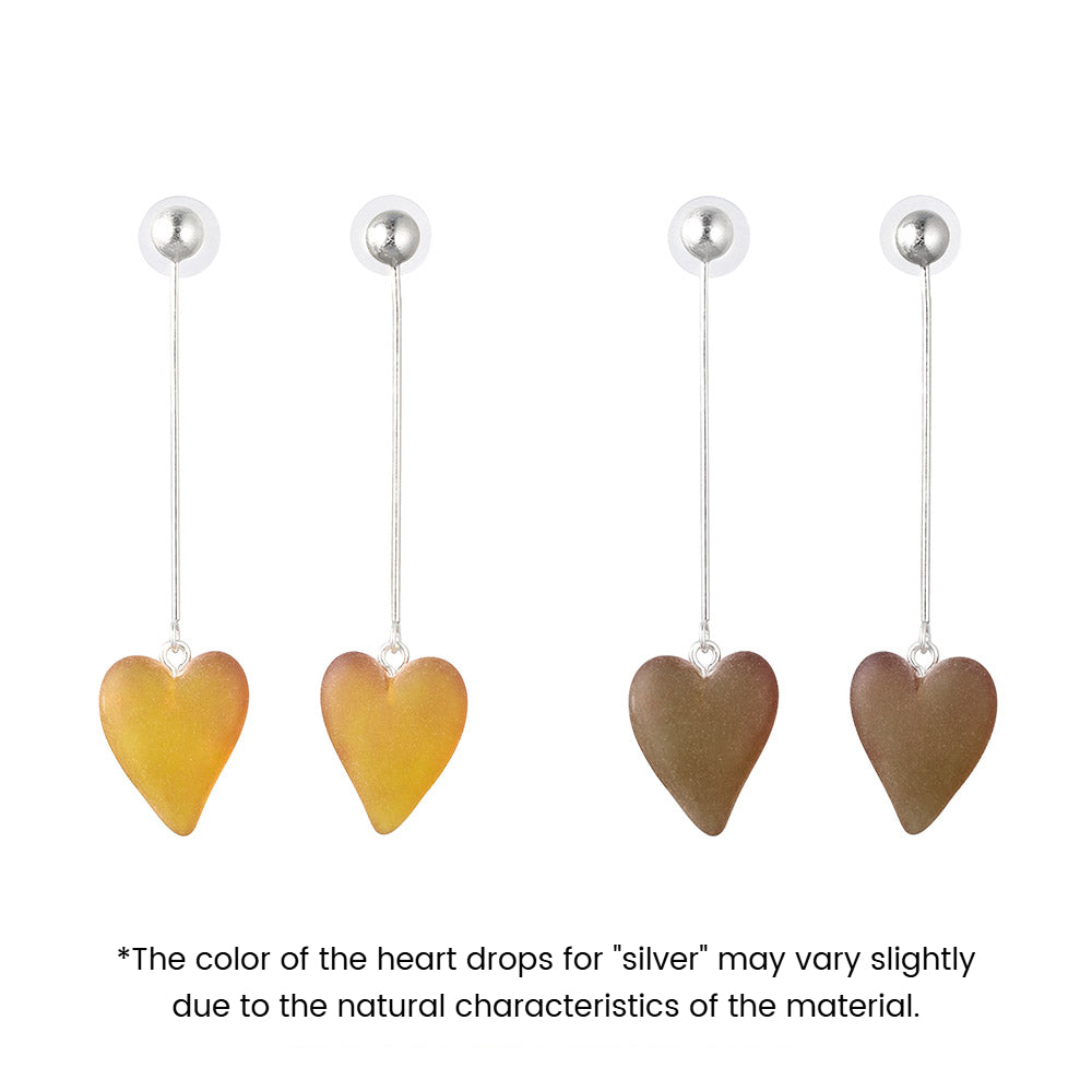 Frosted Homaika Heart Stick Earrings