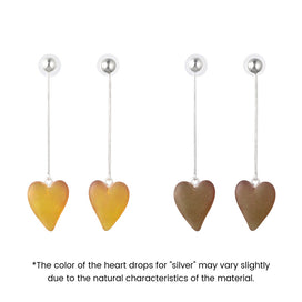 Frosted Homaika Heart Stick Earrings