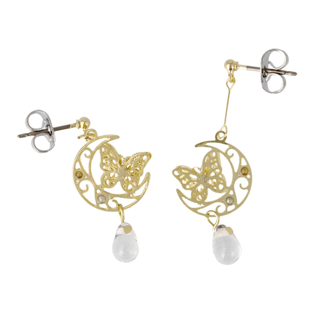 Moon Butterfly Openwork Earrings