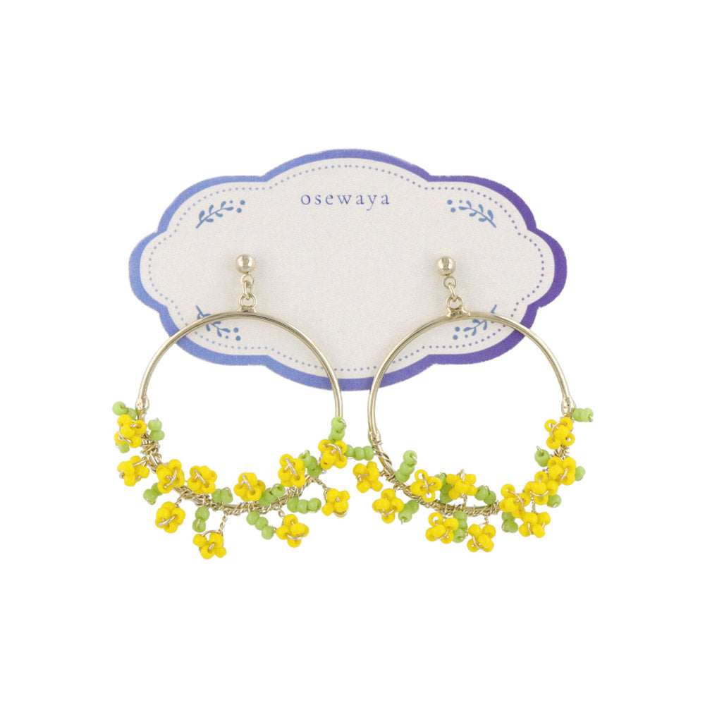 Mimosa Hoop Drop Earrings
