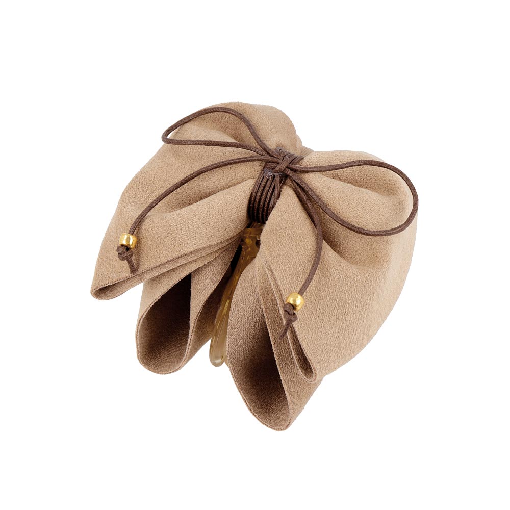 Faux Suede Ribbon Hair Claw