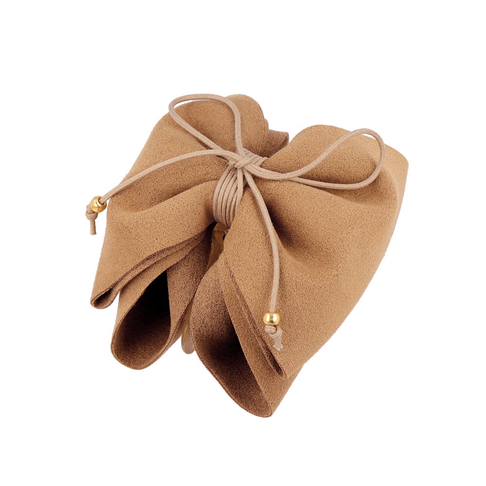 Faux Suede Ribbon Hair Claw