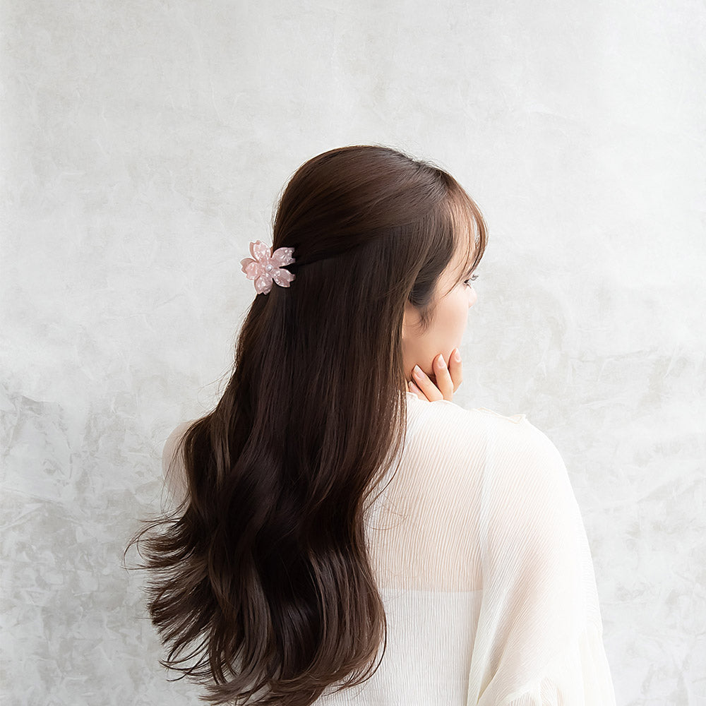 Marble Pink Sakura Hair Claw