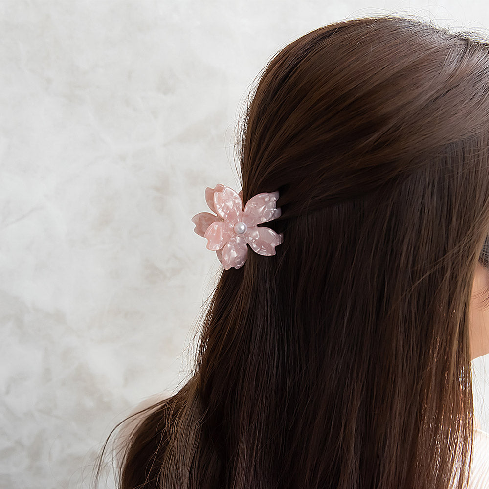 Marble Pink Sakura Hair Claw