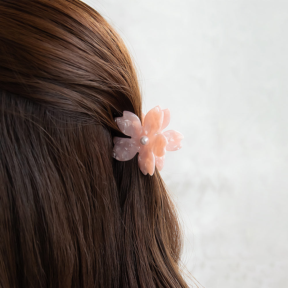 Marble Pink Sakura Hair Claw