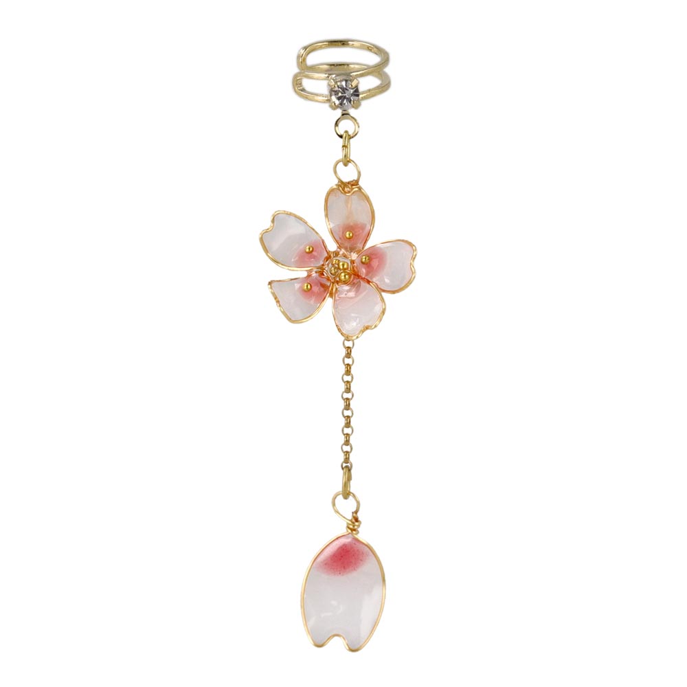 Sakura Linear Drop Ear Cuff