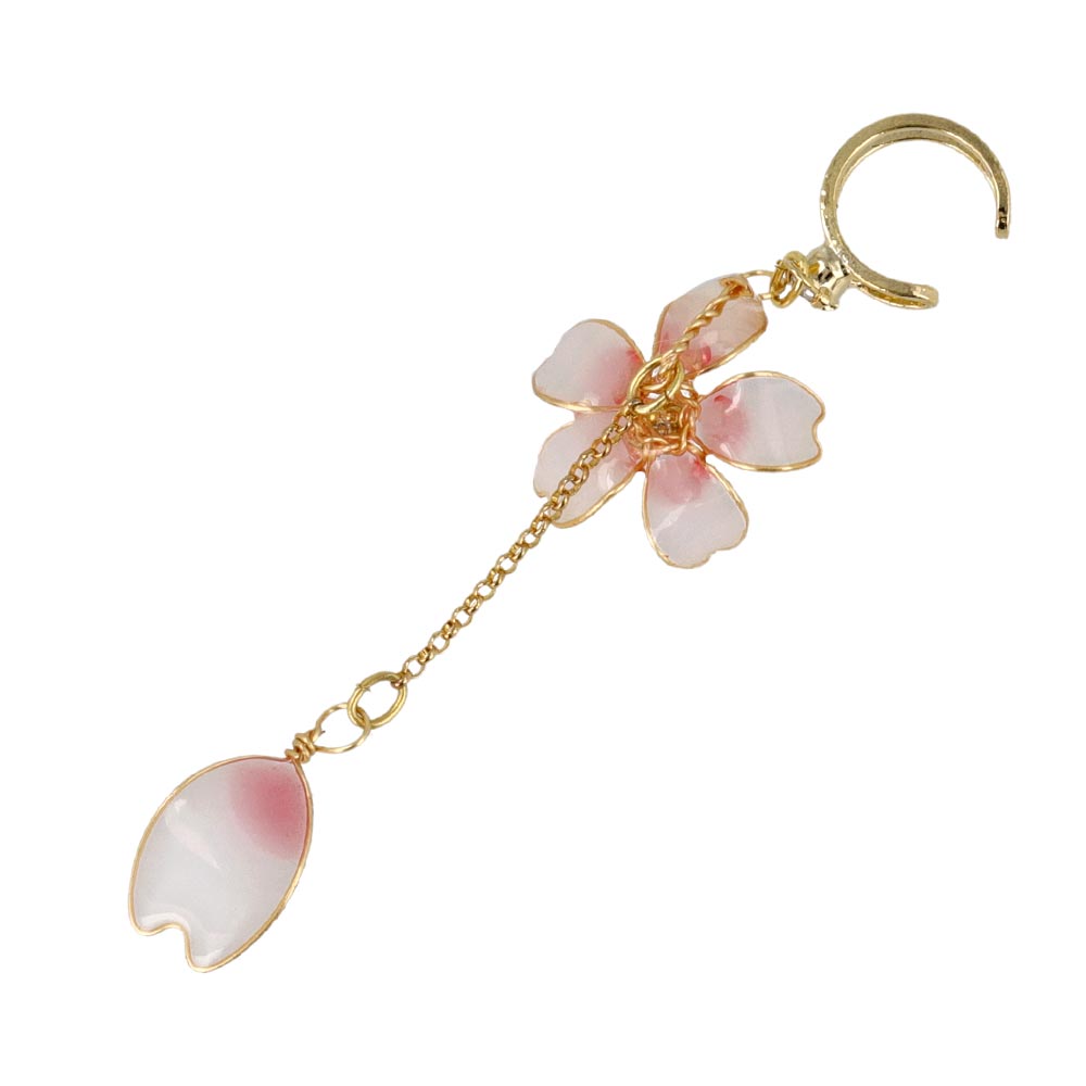 Sakura Linear Drop Ear Cuff