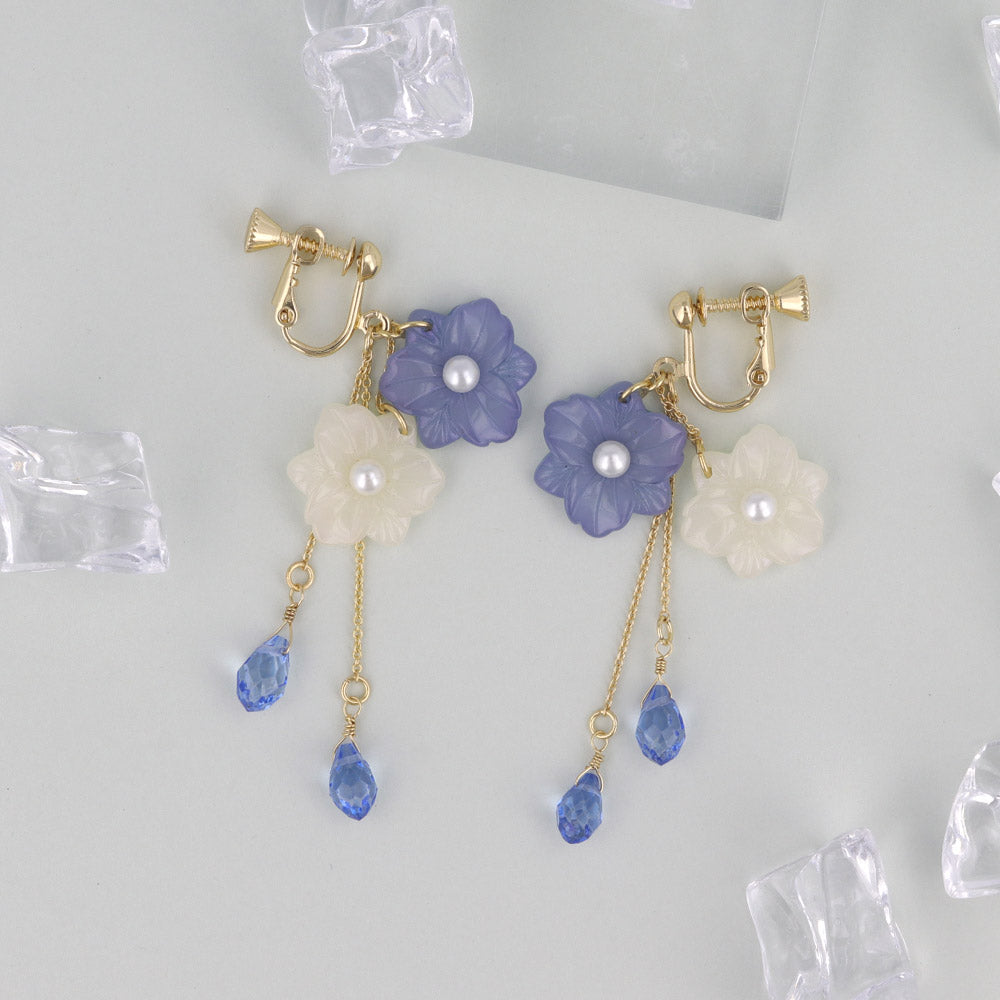 Nemophila Layered Drop Clip Ons - osewaya