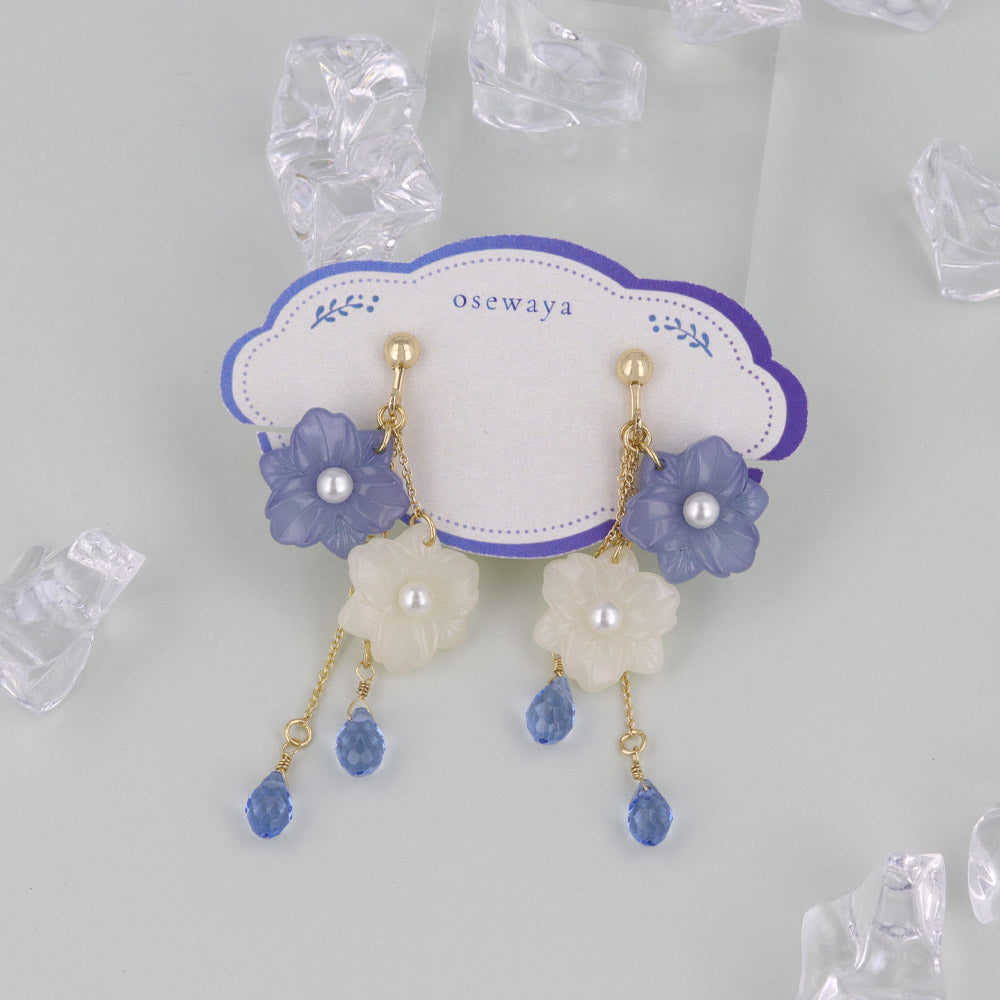 Nemophila Layered Drop Clip Ons