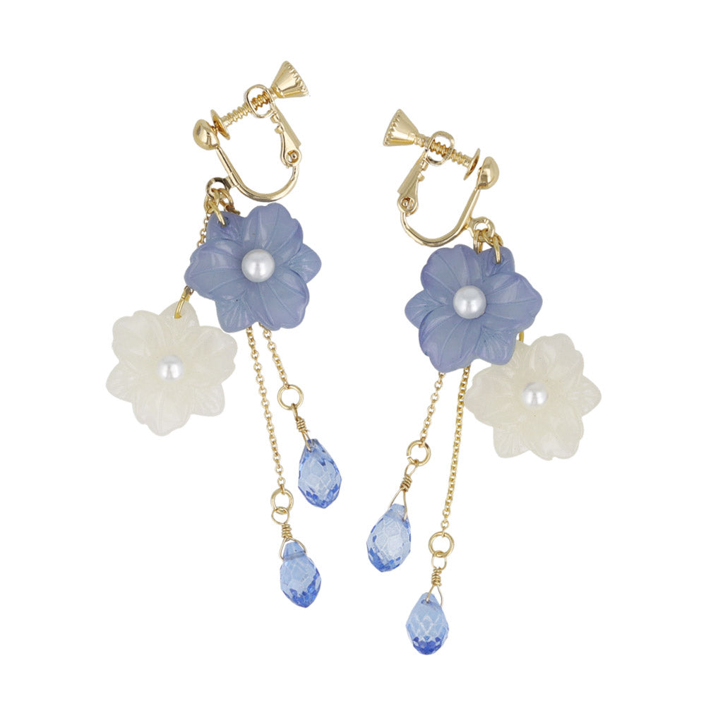 Nemophila Layered Drop Clip Ons