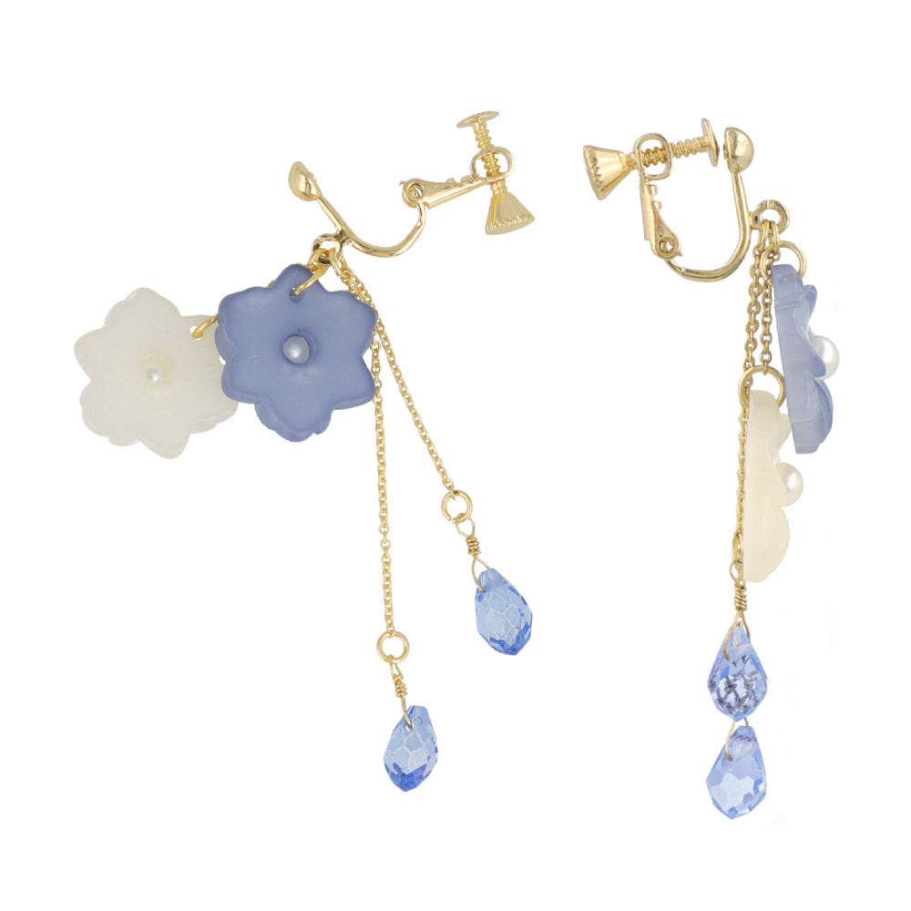 Nemophila Layered Drop Clip Ons