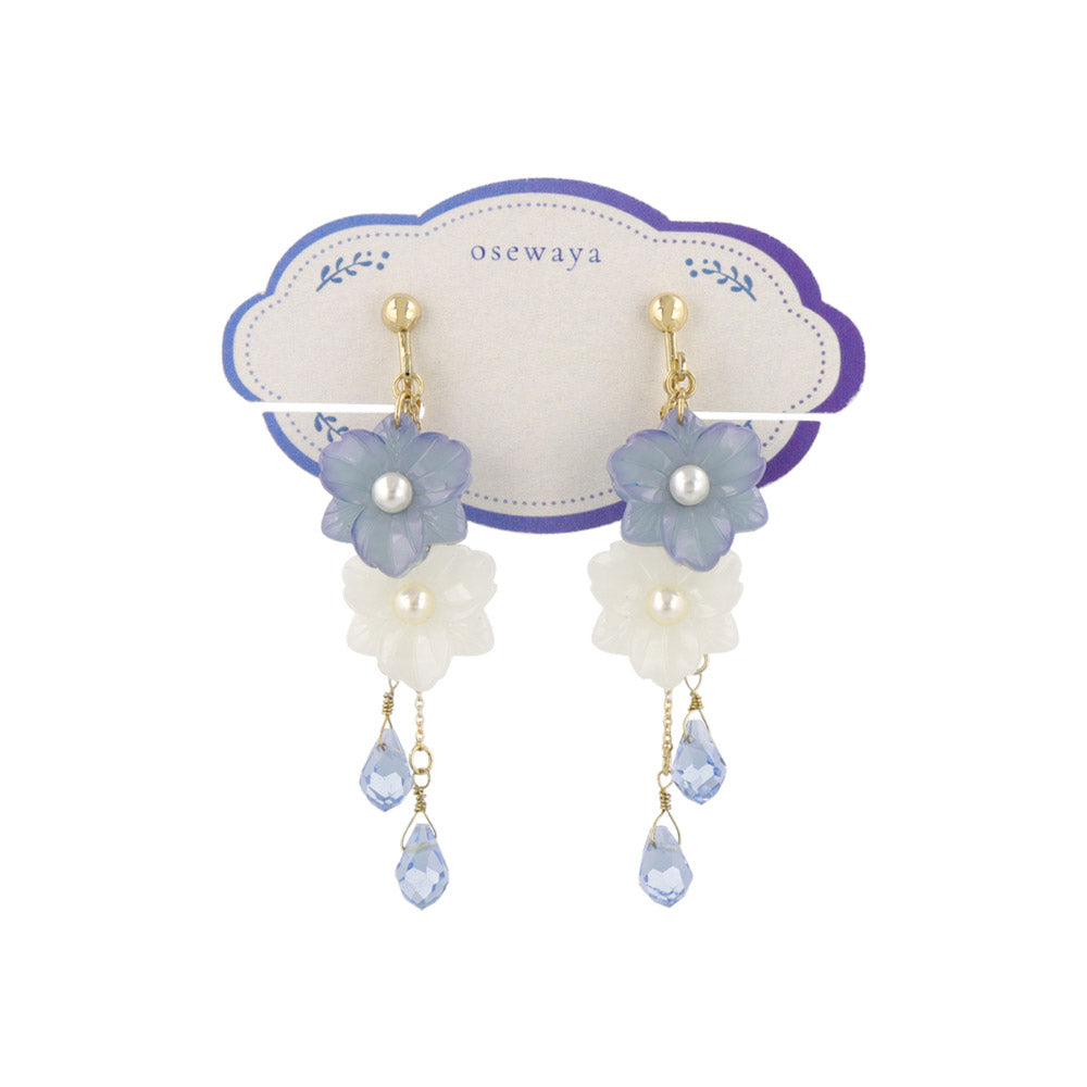 Nemophila Layered Drop Clip Ons