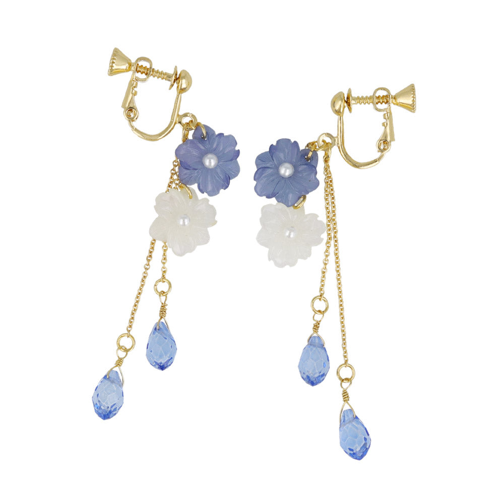 Mini Nemophila Layered Drop Clip Ons