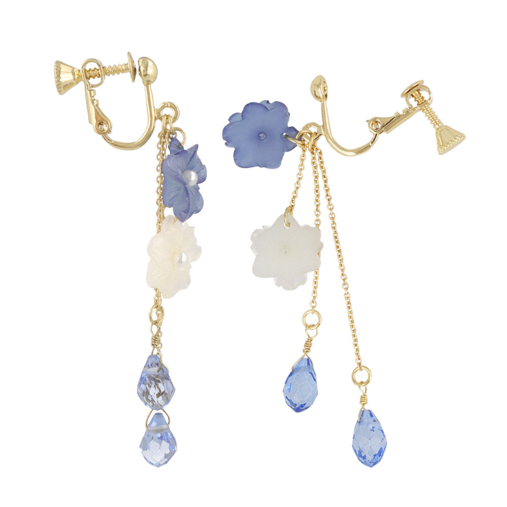 Mini Nemophila Layered Drop Clip Ons