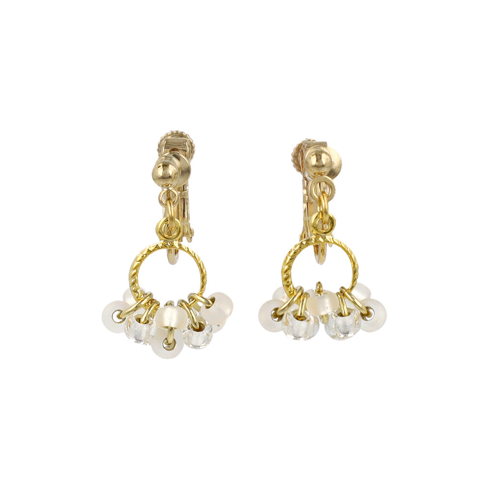 Bead Cluster Clip On Earrings