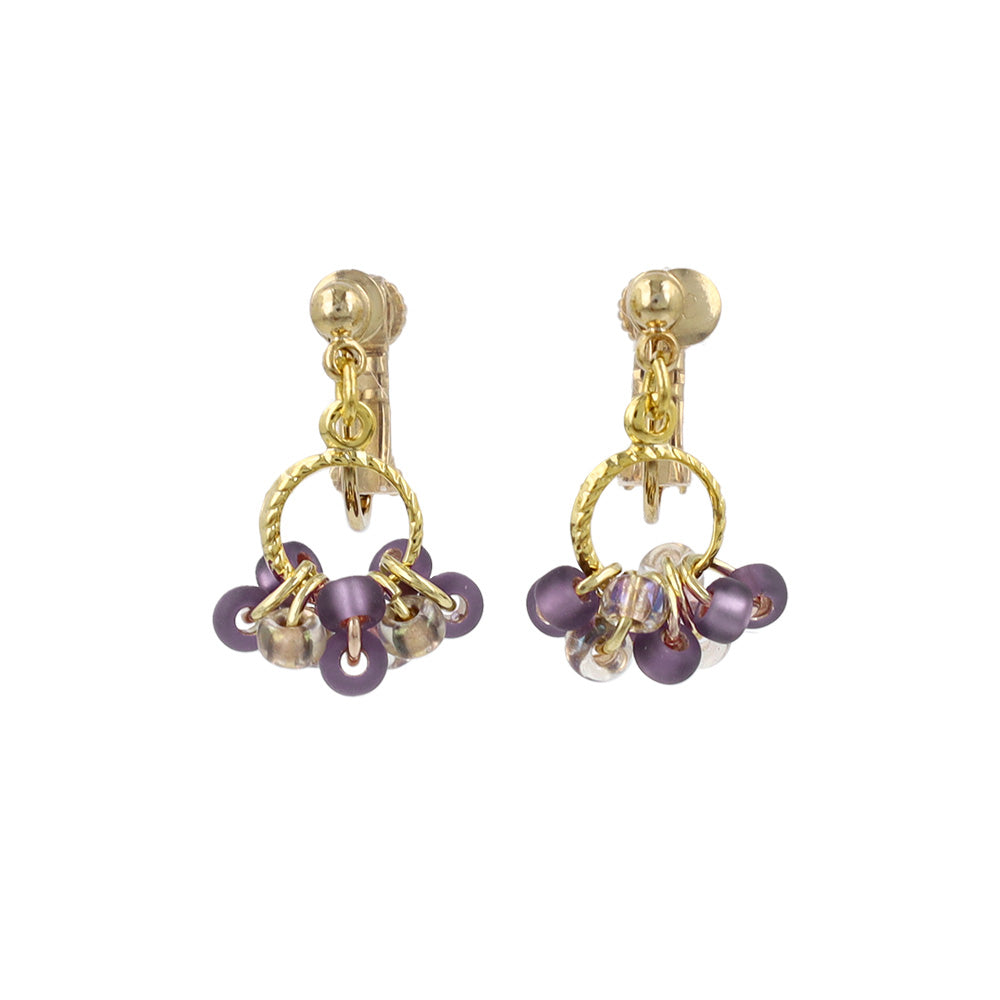 Bead Cluster Clip On Earrings