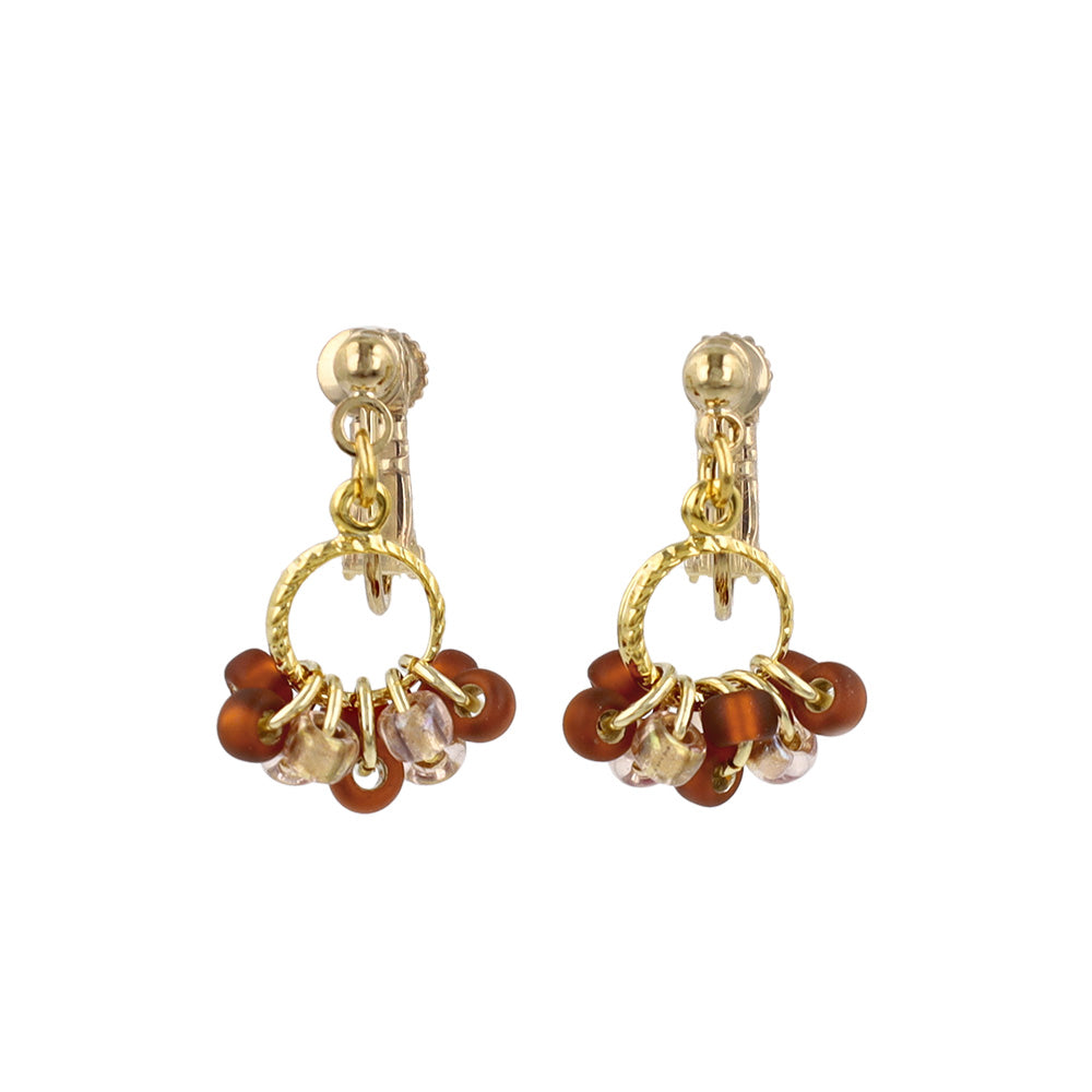 Bead Cluster Clip On Earrings