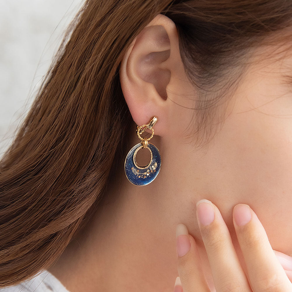 Starry Sky Disc Drop Clip Ons