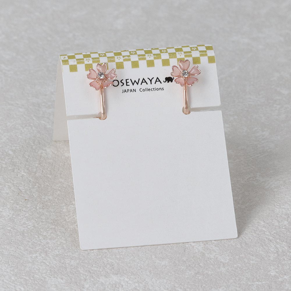 Pink Sakura Clip On Earrings