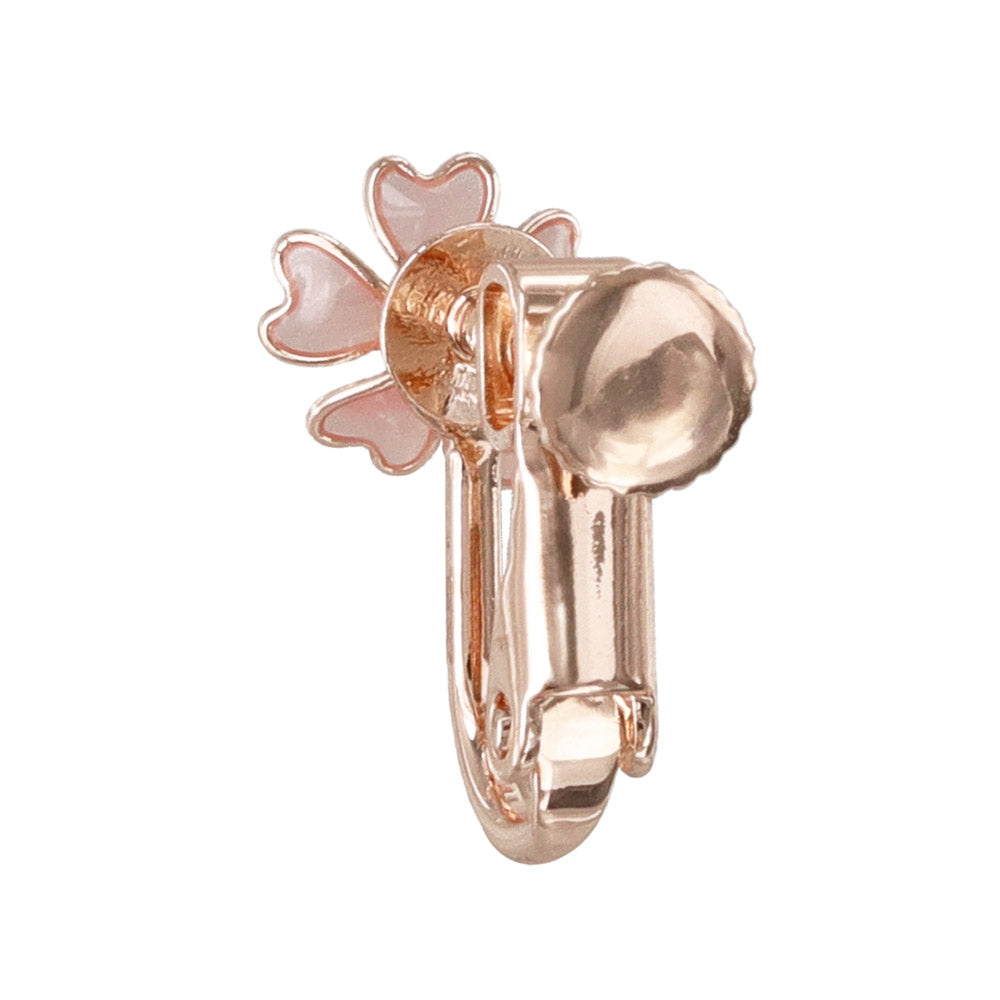Pink Sakura Clip On Earrings