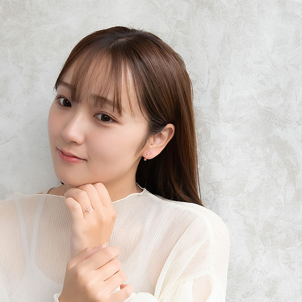 Pink Sakura Clip On Earrings