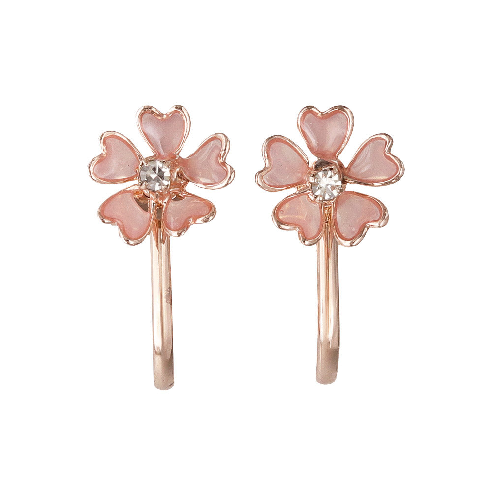 Pink Sakura Clip On Earrings