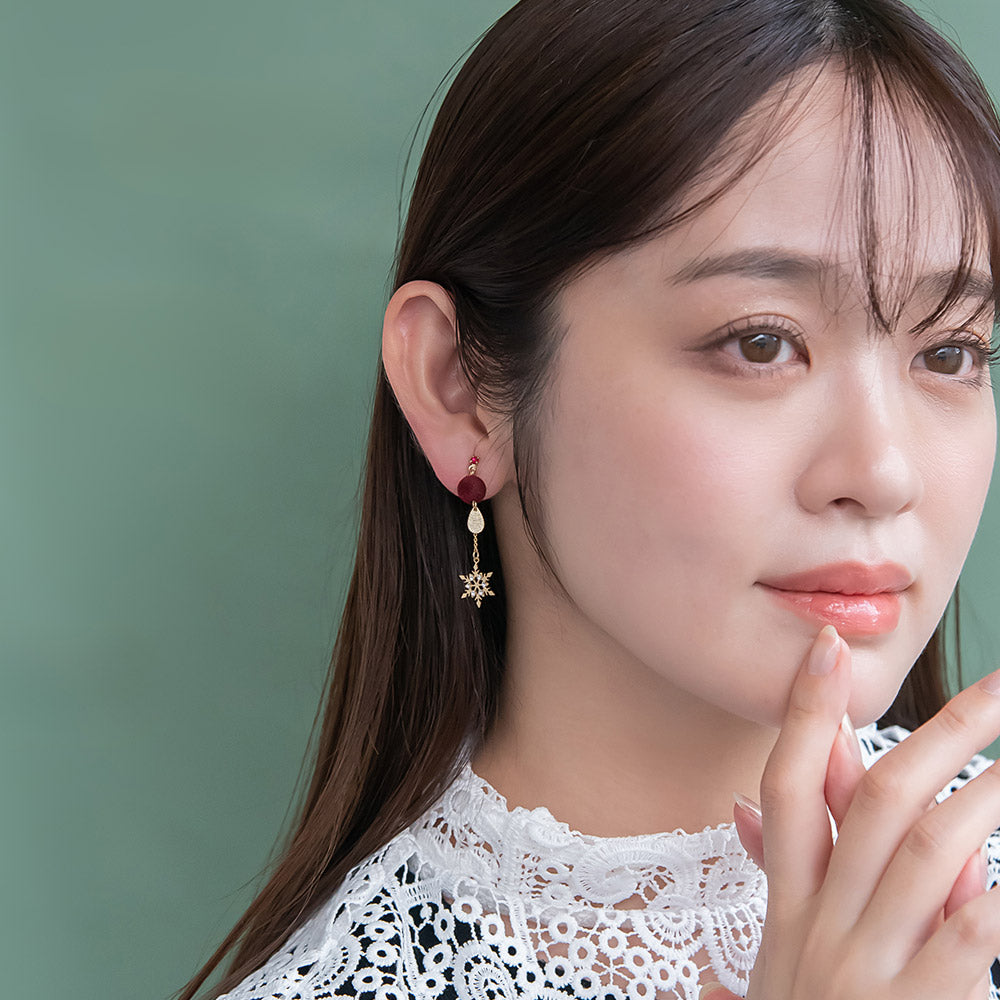 Snowflake Flocked Ball Clip Ons