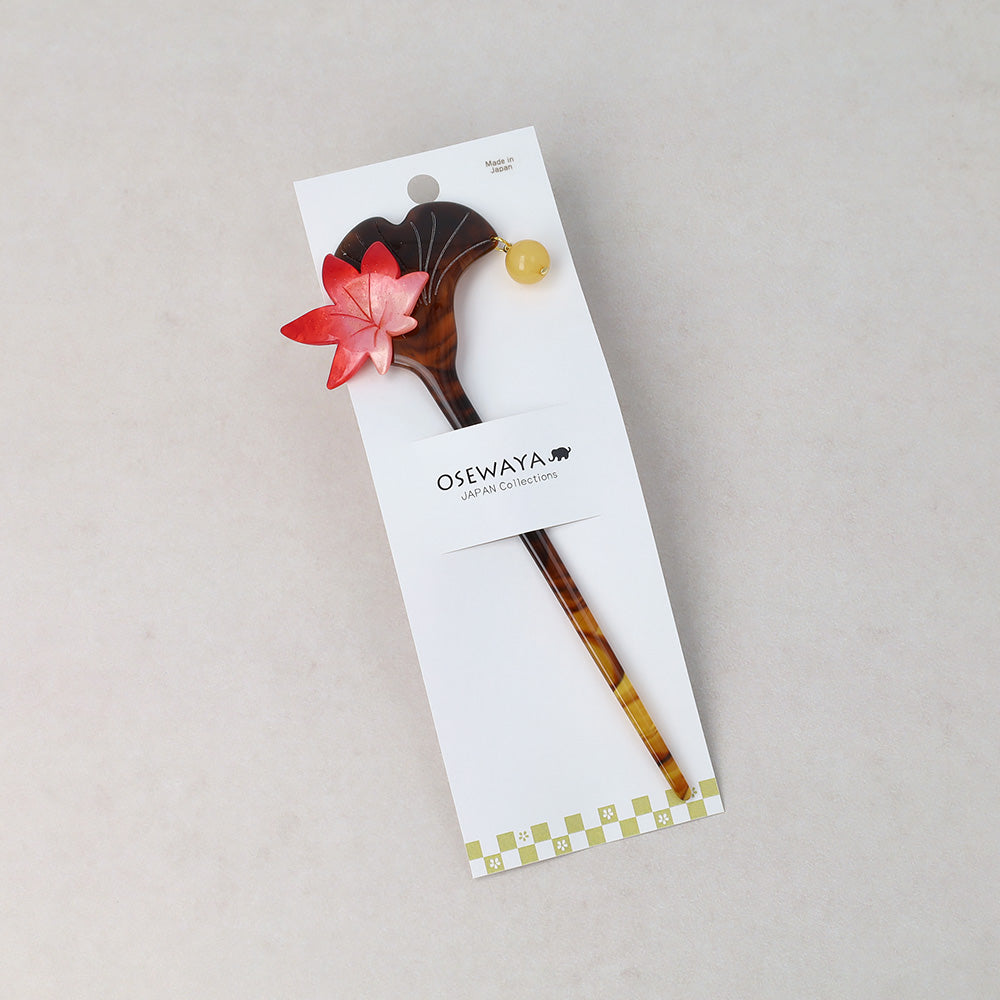 Red Momiji Kanzashi Hair Stick