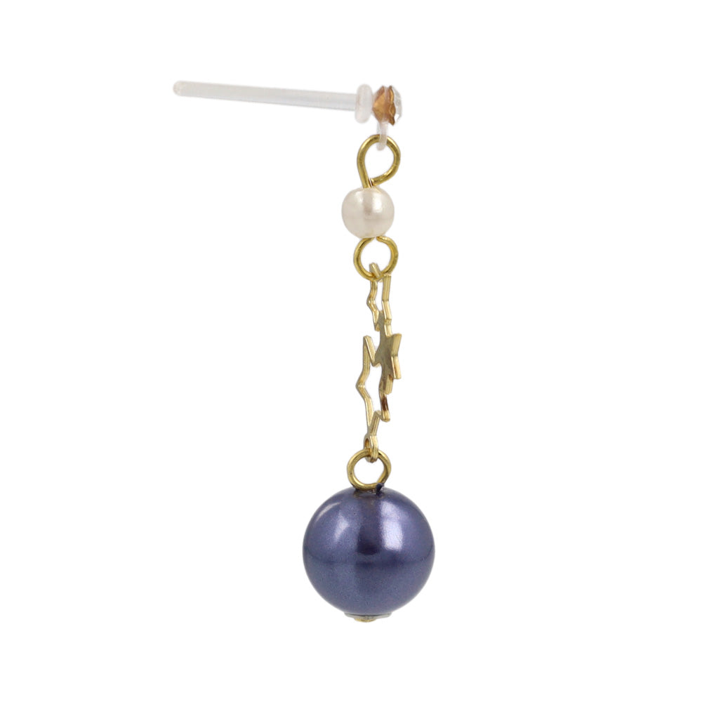 Starry Pearl Planet Drop Plastic Earrings