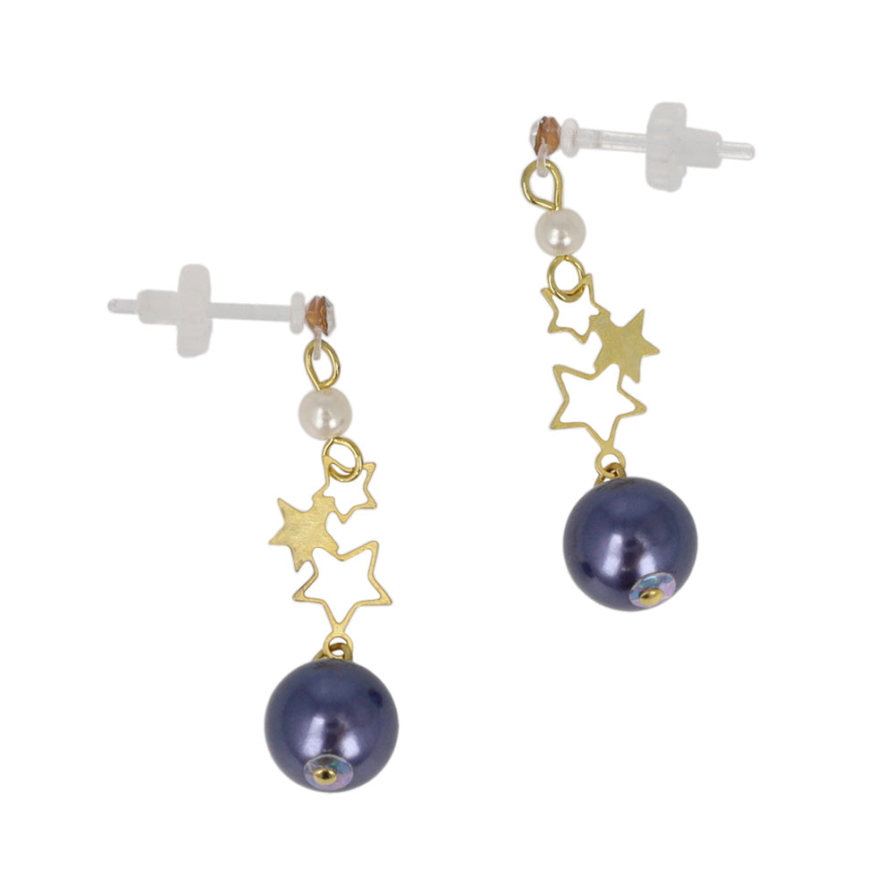 Starry Pearl Planet Drop Plastic Earrings