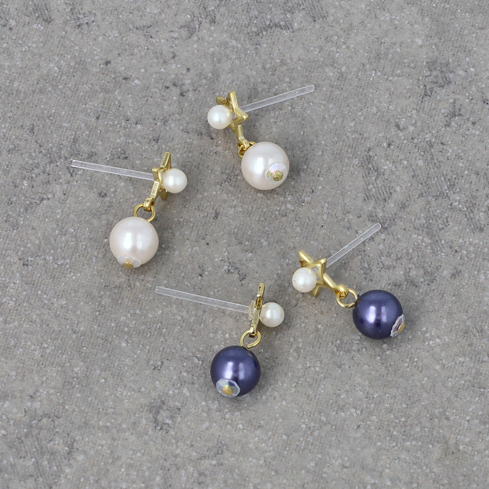 Pearl Planet Drop Plastic Earrings