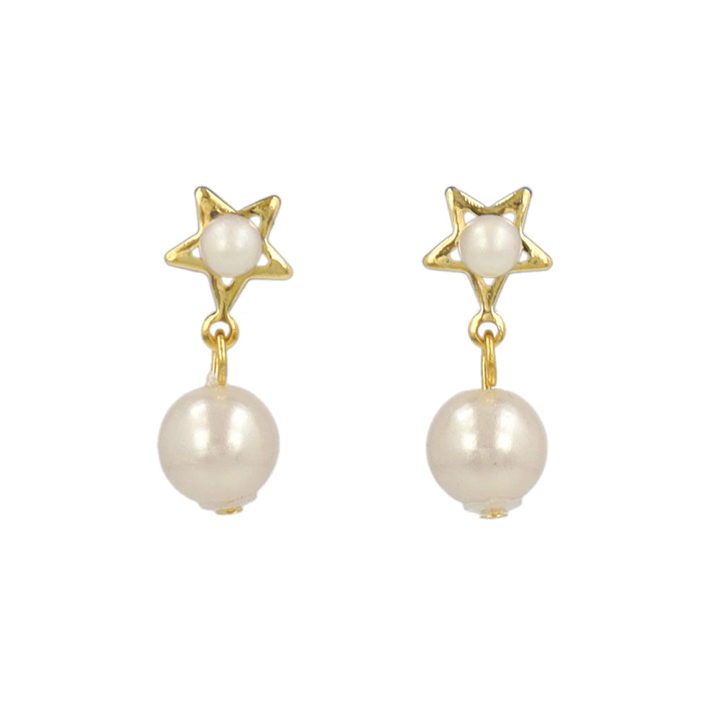 Pearl Planet Drop Plastic Earrings