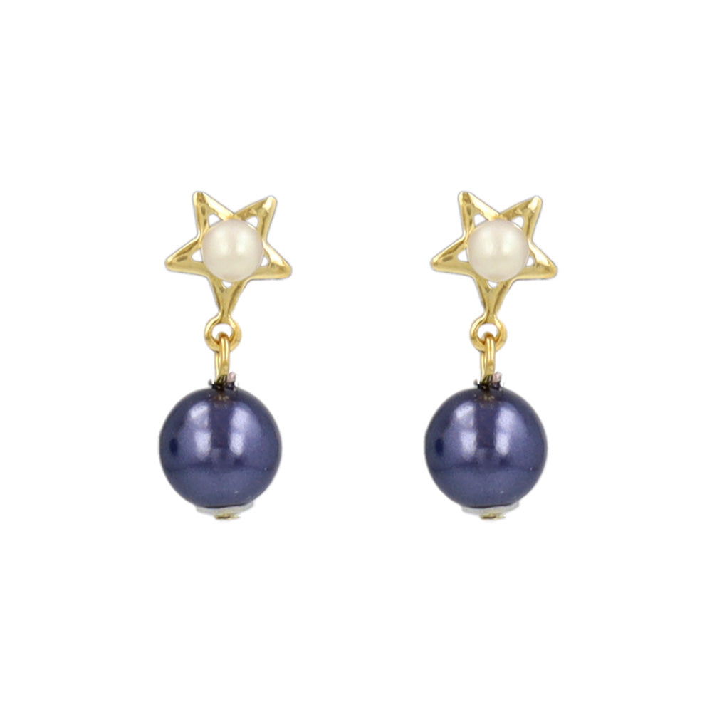 Pearl Planet Drop Plastic Earrings