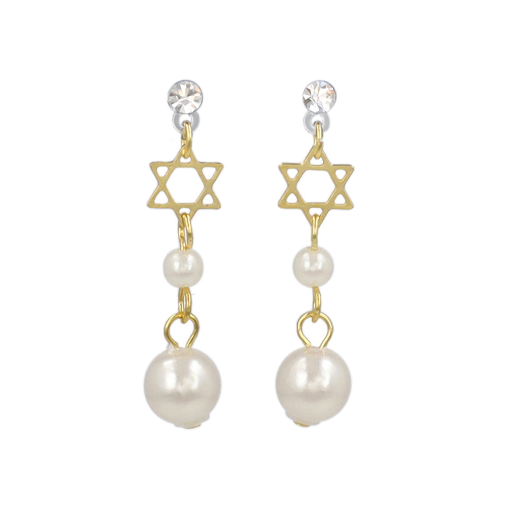 Pearl Planet Drop Plastic Earrings