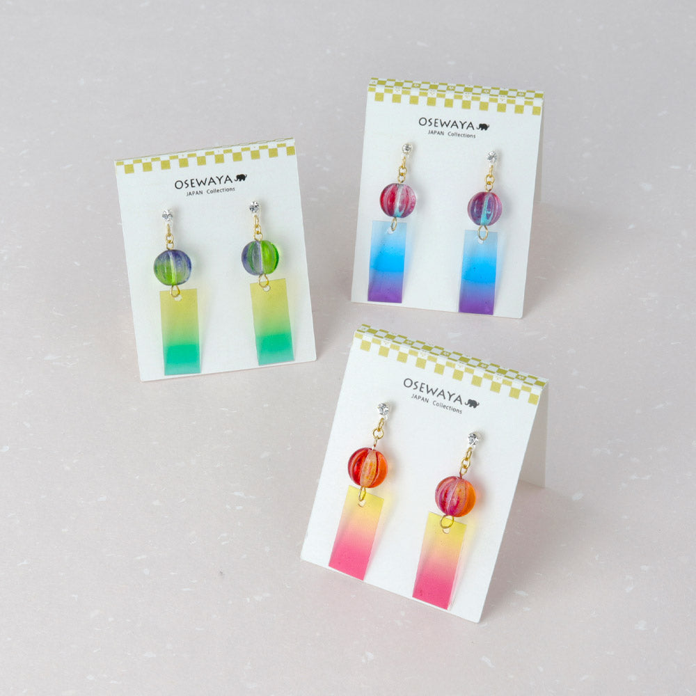 Gradient Japanese Windbell Earrings - osewaya