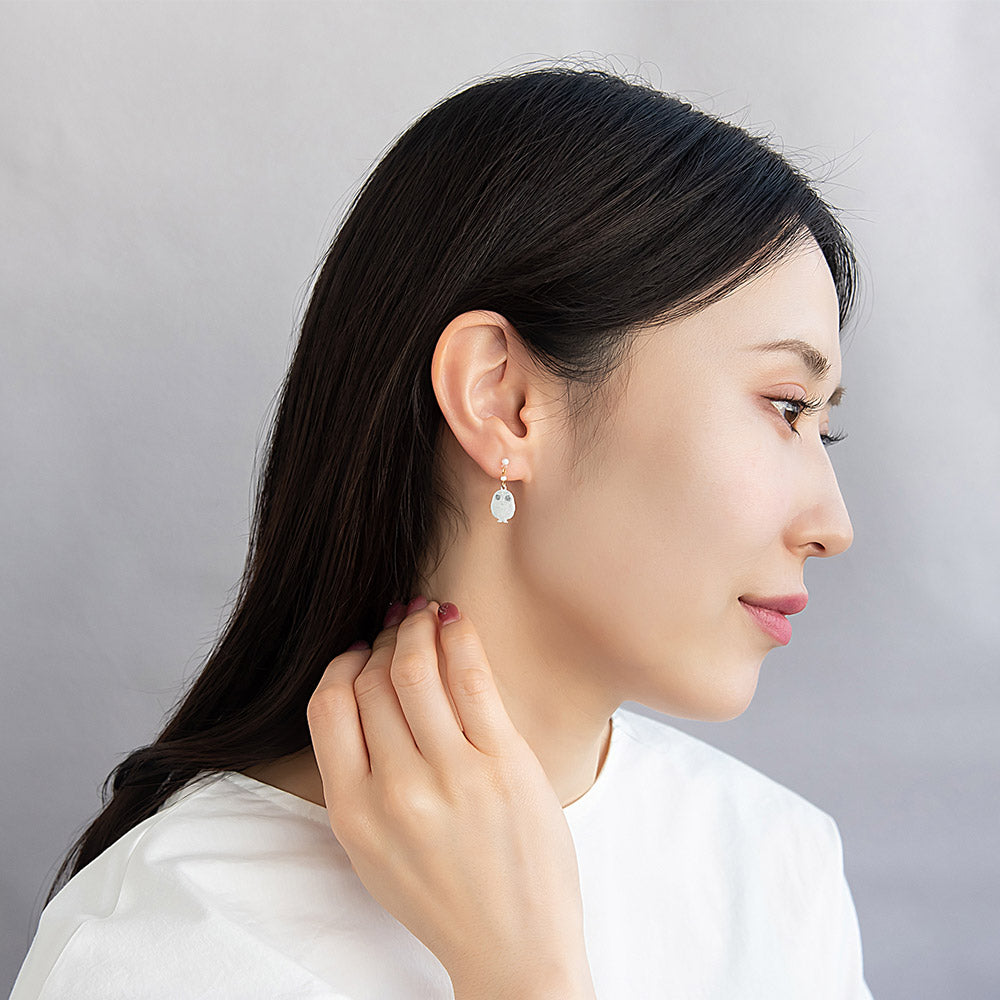 White Owl Mix and Match Plastic Earrings