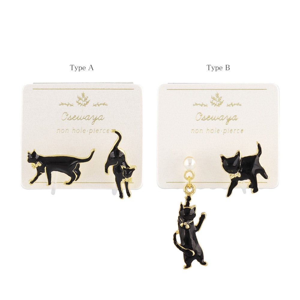 Bow Cat Invisible Clip On Earrings