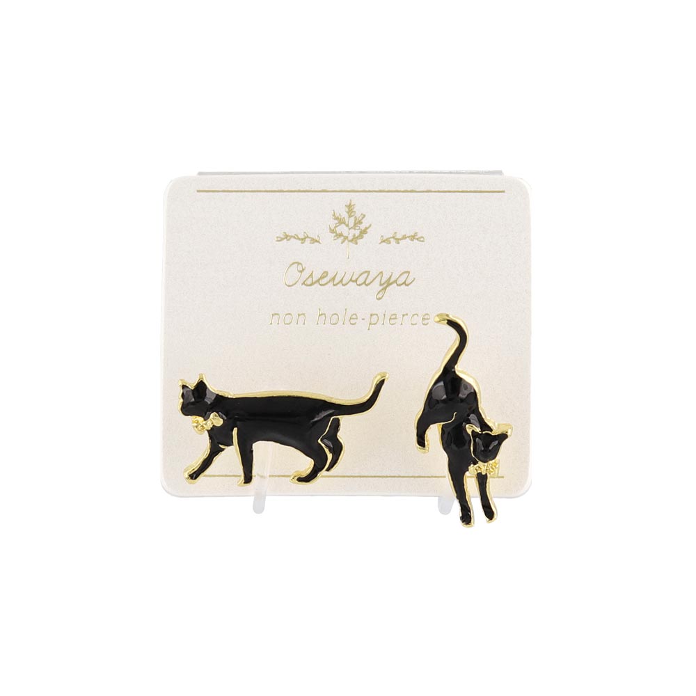 Bow Cat Invisible Clip On Earrings