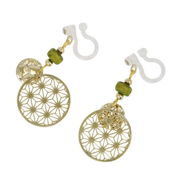 Matcha Filigree Circle Invisible Clip Ons - Osewaya