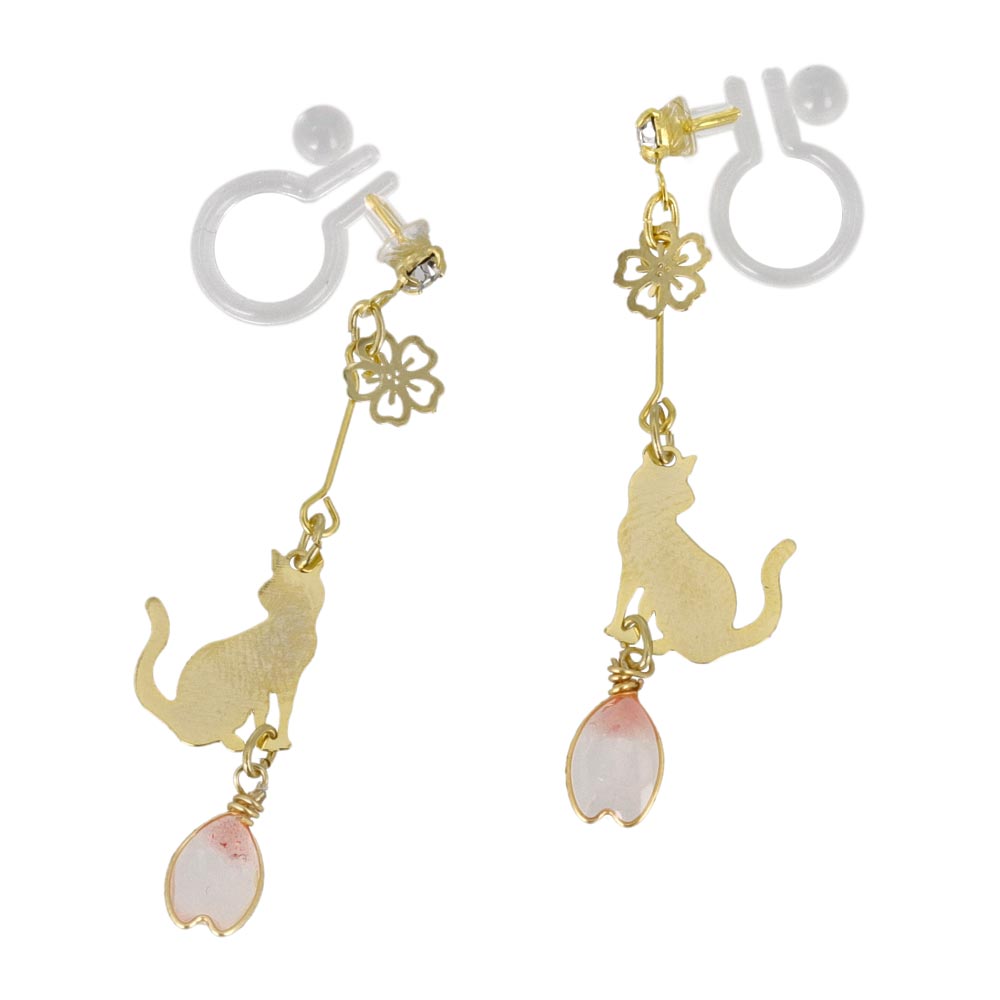 Cat and Sakura Linear Invisible Clip Ons