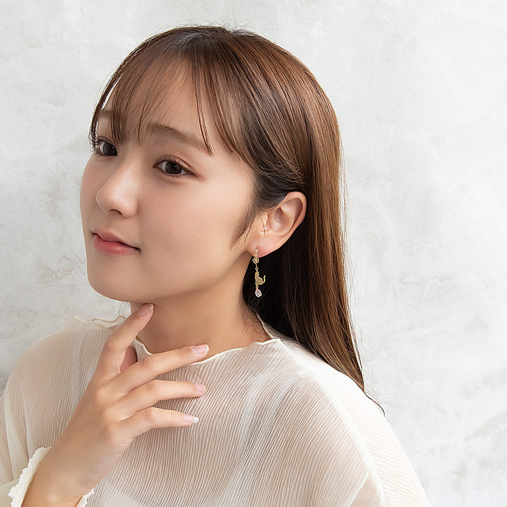 Cat and Sakura Linear Invisible Clip Ons