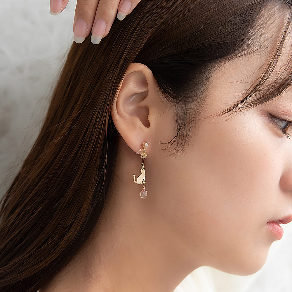 Cat and Sakura Linear Invisible Clip Ons