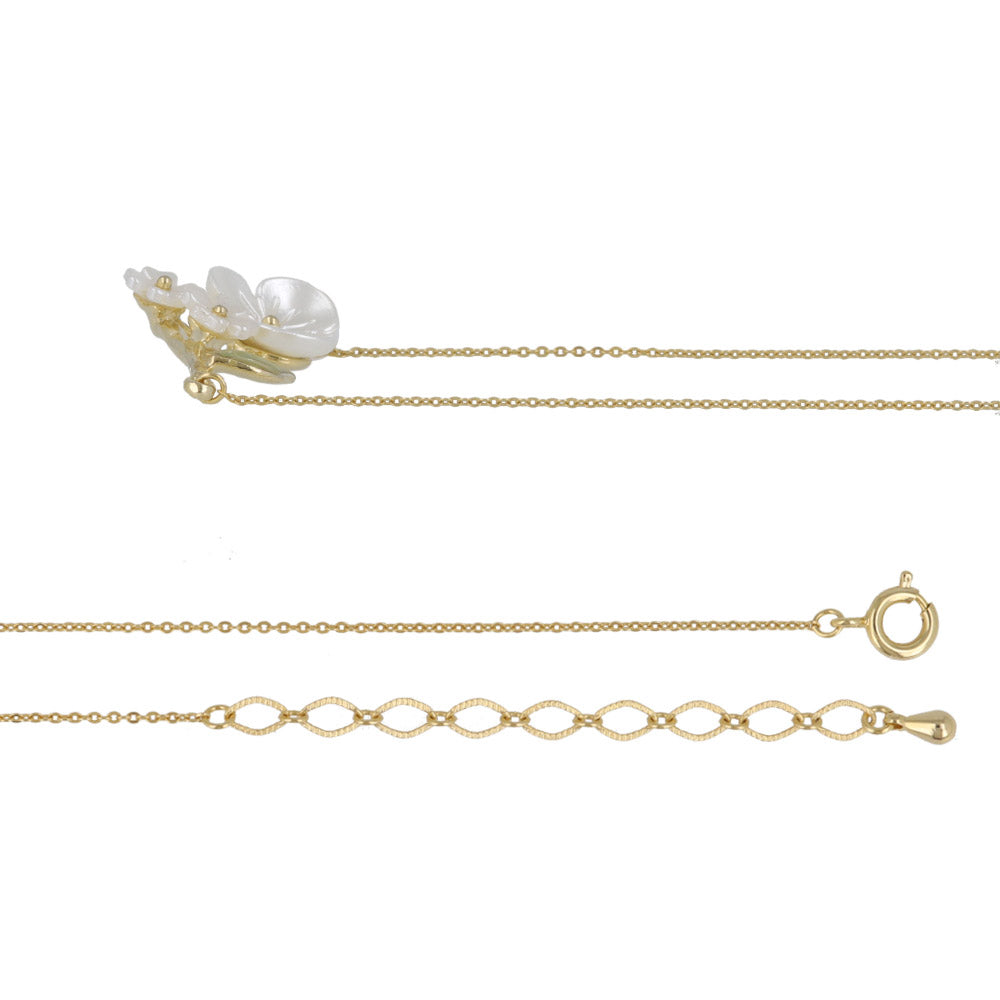 White Flower Chain Necklace