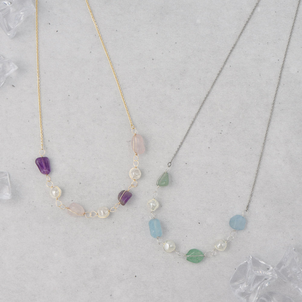 Mixed Gem Short Necklace