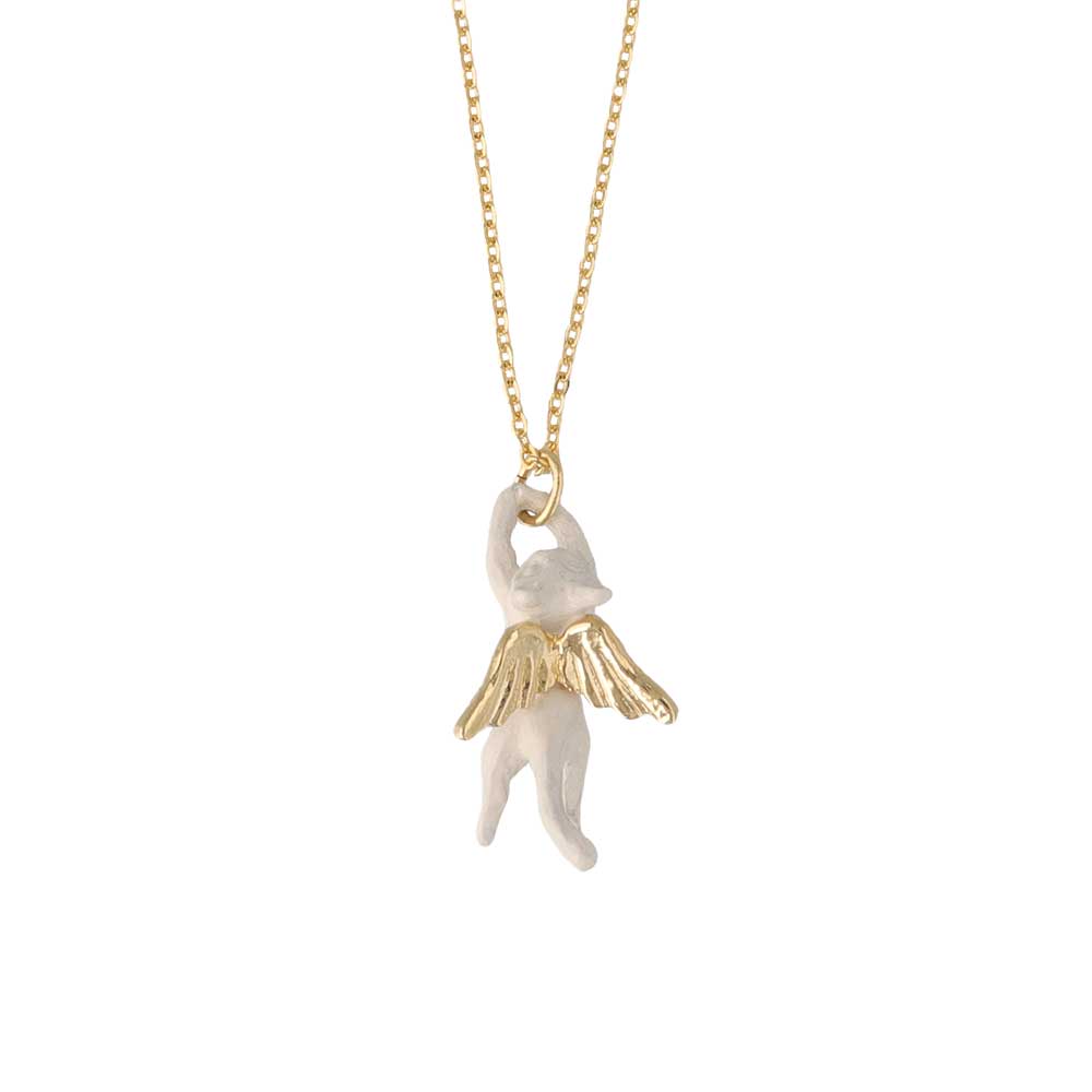 Winged Cat Short Necklace